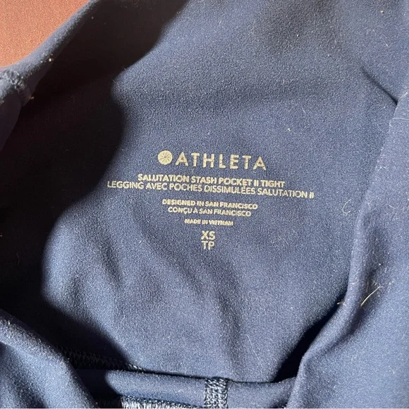 Athleta Salutation Stash Pocket II Tight Leggings in Blue - Size XS Pockets - Picture 4 of 6